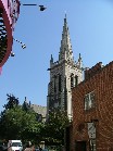 rising above the shopping streets
