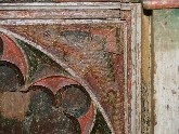Barnadiston family pew: detail