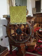 pulpit and ship's wheel