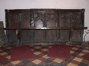 bench made out of rood screen