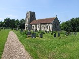 up the churchyard path