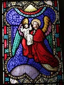 an angel carries a dead child to heaven