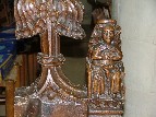 bench ends: Mother of God Enthroned?
