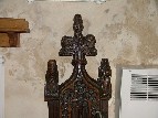 bench ends: man and woman