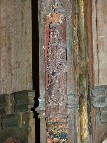 font cover: niche with modern statue of St Agnes